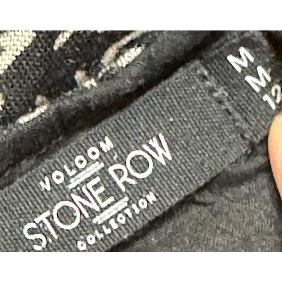 Volcom Mini Dress Size M Black White Lace Insert Deep Scoop Back Bell Sleeves - Picture 8 of 9